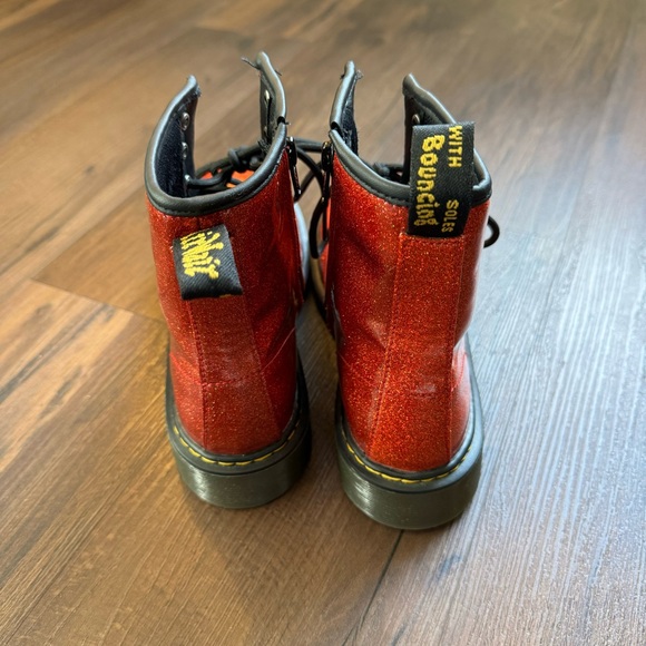 Dr Martens 1460 Shiny Glitter Glittery Red Boots Doc Marten Glam Punk Rock boots - Picture 5 of 8